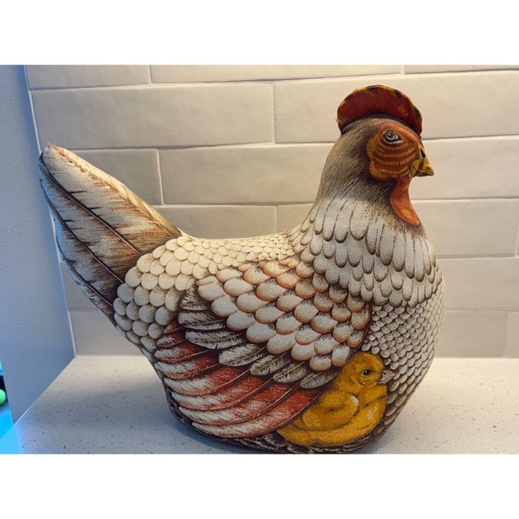 Chicken and‎ Rooster Hand Sewn Plush Fabric Decorative Set of 2 - Picture 13 of 16